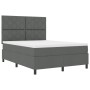 Cama Box Spring con Colchón Gris Oscuro 140x190 cm Tela | Foro24.es | Tu tienda online para hogar, jardín y más Foro24.es