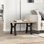 Mesa de centro marco Y madera maciza pino y acero 80x50x40 cm en Mesas de comedor | Comprar online en Foru.es
