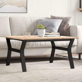 Mesa de centro marco Y madera maciza pino y acero 80x80x45 cm en Mesas de comedor | Comprar online en Foru.es
