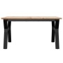 Mesa de centro marco Y madera maciza pino y acero 80x80x45 cm en Mesas de comedor | Comprar online en Foru.es