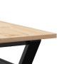 Mesa de centro marco Y madera maciza pino y acero 80x80x45 cm en Mesas de comedor | Comprar online en Foru.es