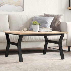 Mesa de centro marco Y madera maciza pino y acero 90x90x45 cm en Mesas de comedor | Comprar online en Foru.es