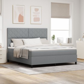 Comprar Cama Box Spring con Colchón Gris Claro