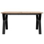 Mesa de centro marco Y madera maciza pino y acero 90x90x45 cm en Mesas de comedor | Comprar online en Foru.es