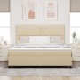 Cama con Somier con Colchón Color Crema Super King Tela | Foro24.es | Tu tienda online para hogar, jardín y más Foro24.es