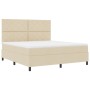 Cama con Somier con Colchón Color Crema Super King Tela | Foro24.es | Tu tienda online para hogar, jardín y más Foro24.es