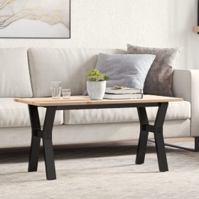 Mesa de centro marco Y madera maciza pino y acero 100x50x45 cm en Mesas de comedor | Comprar online en Foru.es