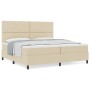 Cama con Box Spring y Colchón Crema 200x200 cm Tela | Foro24.es | Tu tienda online para hogar, jardín y más Foro24.es