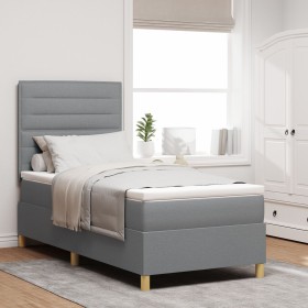 Comprar Cama con resortes y colchón gris claro