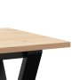 Mesa de centro marco Y madera maciza pino y acero 100x50x45 cm en Mesas de comedor | Comprar online en Foru.es