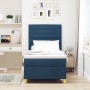 Cama con Base de Resortes con Colchón Azul Individual de Tela de , Camas y somieres - Ref: Foro24-3339510, Precio: 325,77 €, ...