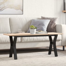Mesa de centro marco Y madera maciza pino y acero 110x40x45 cm en Mesas de comedor | Comprar online en Foru.es