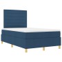 Cama con Base de Muelles y Colchón Azul Doble Pequeña Tela de , Camas y somieres - Ref: Foro24-3339531, Precio: 398,91 €, Des...