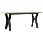 Mesa de centro marco Y madera maciza pino y acero 110x40x45 cm en Mesas de comedor | Comprar online en Foru.es