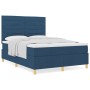 Cama con Base y Colchón Azul 140x200 cm Tela de , Camas y somieres - Ref: Foro24-3339552, Precio: 503,57 €, Descuento: %