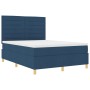 Cama con Base y Colchón Azul 140x200 cm Tela de , Camas y somieres - Ref: Foro24-3339552, Precio: 503,57 €, Descuento: %