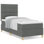 Cama con Base de Resortes y Colchón Gris Oscuro Individual Tela de , Camas y somieres - Ref: Foro24-3339582, Precio: 321,59 €...