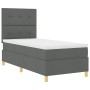 Cama con Base de Resortes y Colchón Gris Oscuro Individual Tela de , Camas y somieres - Ref: Foro24-3339582, Precio: 321,59 €...
