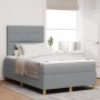 Cama con Box Spring y Colchón Gris Claro Doble Pequeña Tela | Foro24.es | Tu tienda online para hogar, jardín y más Foro24.es