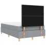 Cama con Box Spring y Colchón Gris Claro Doble Pequeña Tela | Foro24.es | Tu tienda online para hogar, jardín y más Foro24.es
