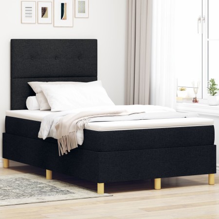Cama con sommier de con colchón negra pequeña doble de tela | Foro24.es | Tu tienda online para hogar, jardín y más Foro24.es