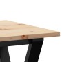 Mesa de comedor marco Y madera maciza pino y acero 50x50x75 cm en Mesas de comedor | Comprar online en Foru.es