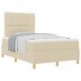 Cama Box Spring Crema Pequeña Doble de con Colchón de Tela | Foro24.es | Tu tienda online para hogar, jardín y más Foro24.es