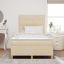 Cama Box Spring Crema Pequeña Doble de con Colchón de Tela | Foro24.es | Tu tienda online para hogar, jardín y más Foro24.es