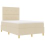 Cama Box Spring Crema Pequeña Doble de con Colchón de Tela | Foro24.es | Tu tienda online para hogar, jardín y más Foro24.es