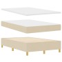 Cama Box Spring Crema Pequeña Doble de con Colchón de Tela | Foro24.es | Tu tienda online para hogar, jardín y más Foro24.es