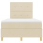 Cama Box Spring Crema Pequeña Doble de con Colchón de Tela | Foro24.es | Tu tienda online para hogar, jardín y más Foro24.es