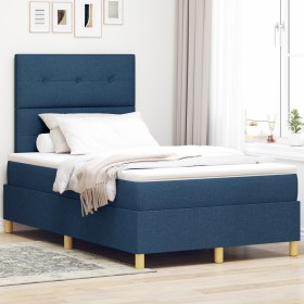 Cama con Somier y Colchón Azul de Tela de , Camas y somieres - Ref: Foro24-3339608, Precio: 395,44 €, Descuento: %