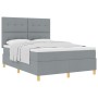Cama Box Spring con colchón gris claro 160x200 cm tela | Foro24.es | Tu tienda online para hogar, jardín y más Foro24.es