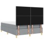 Cama Box Spring con colchón gris claro 160x200 cm tela | Foro24.es | Tu tienda online para hogar, jardín y más Foro24.es