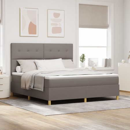 Cama con Base Primavera con Colchón Taupe Super King Tela de , Camas y somieres - Ref: Foro24-3339641, Precio: 666,64 €, Desc...