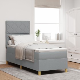 Comprar Cama Box Spring con Colchón Gris Claro