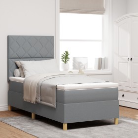 Comprar Cama con Box Spring y Colchón Gris Claro