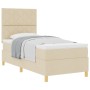 Cama tipo box spring con colchón crema individual tela de , Camas y somieres - Ref: Foro24-3339663, Precio: 340,39 €, Descuen...