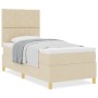 Cama tipo box spring con colchón crema individual tela de , Camas y somieres - Ref: Foro24-3339663, Precio: 340,39 €, Descuen...