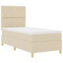Cama tipo box spring con colchón crema individual tela de , Camas y somieres - Ref: Foro24-3339663, Precio: 340,39 €, Descuen...