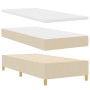 Cama tipo box spring con colchón crema individual tela de , Camas y somieres - Ref: Foro24-3339663, Precio: 340,39 €, Descuen...