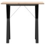 Mesa de comedor marco Y madera maciza pino y acero 80x50x75 cm en Mesas de comedor | Comprar online en Foru.es