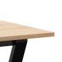 Mesa de comedor marco Y madera maciza pino y acero 80x50x75 cm en Mesas de comedor | Comprar online en Foru.es