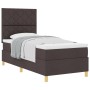 Cama Box Spring con Colchón Marrón Oscuro 100x200 cm Tela de , Camas y somieres - Ref: Foro24-3339675, Precio: 353,93 €, Desc...