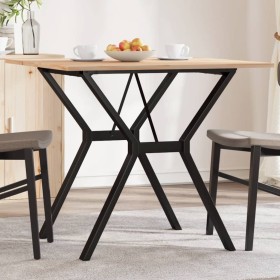 Mesa de comedor marco Y madera maciza pino y acero 90x90x75 cm en Mesas de comedor | Comprar online en Foru.es