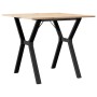 Mesa de comedor marco Y madera maciza pino y acero 90x90x75 cm en Mesas de comedor | Comprar online en Foru.es