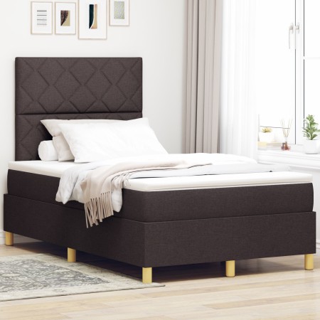 Cama con Somier con Colchón Marrón Oscuro 120x200 cm Tela de , Camas y somieres - Ref: Foro24-3339689, Precio: 399,65 €, Desc...
