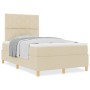Cama Box Spring con Colchón Crema 120x200 cm Tela | Foro24.es | Tu tienda online para hogar, jardín y más Foro24.es