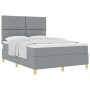 Cama Box Spring con colchón gris claro 140x190 cm de tela de , Camas y somieres - Ref: Foro24-3339693, Precio: 515,57 €, Desc...