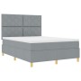 Cama Box Spring con colchón gris claro 140x190 cm de tela de , Camas y somieres - Ref: Foro24-3339693, Precio: 515,57 €, Desc...